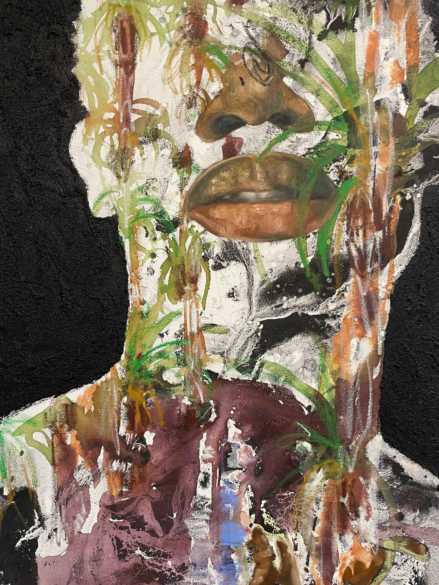 Khari Turner’s “Fond Memories of Foliage” (2024) on display at AIRIE’s Nest Gallery’s “Land-Learning.” (Photo courtesy of Artist in Residence in Everglades).