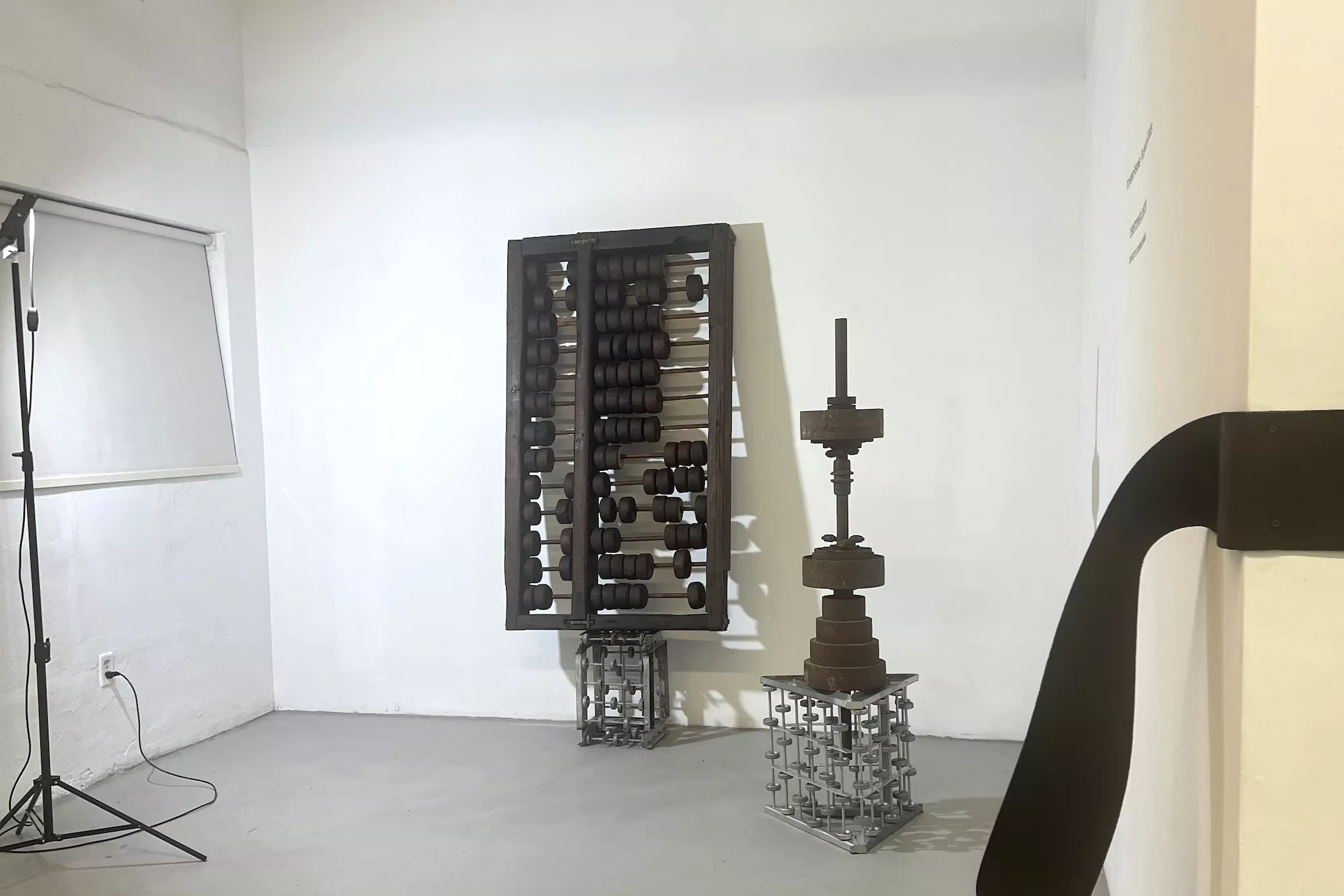 Christopher Carter's Abacus is a large-scale abacus made from reclaimed wood and steel. Photo by Mario Rodriguez.