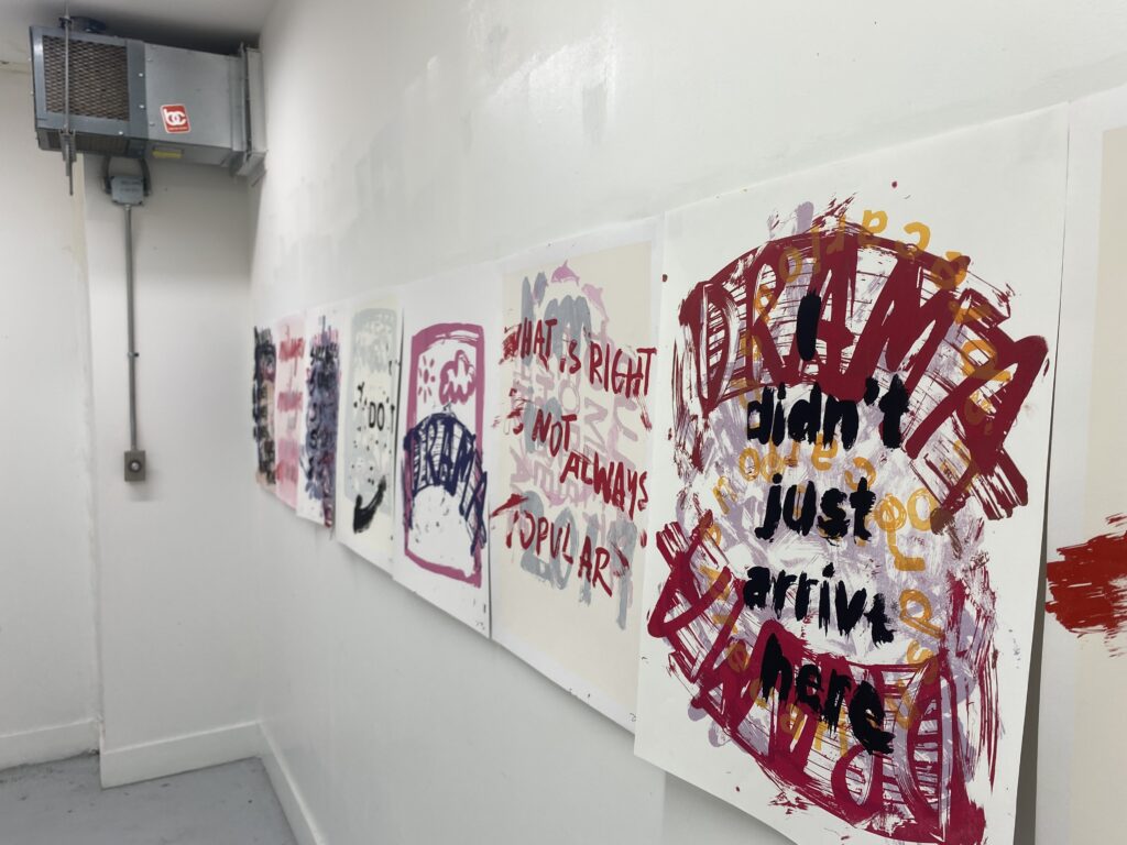 Install image of Gonzalo Hernandez’s “Nothing is a Mistake.” January 2025. (Photo by Alfredo Travieso, courtesy of Trashroom Gallery).