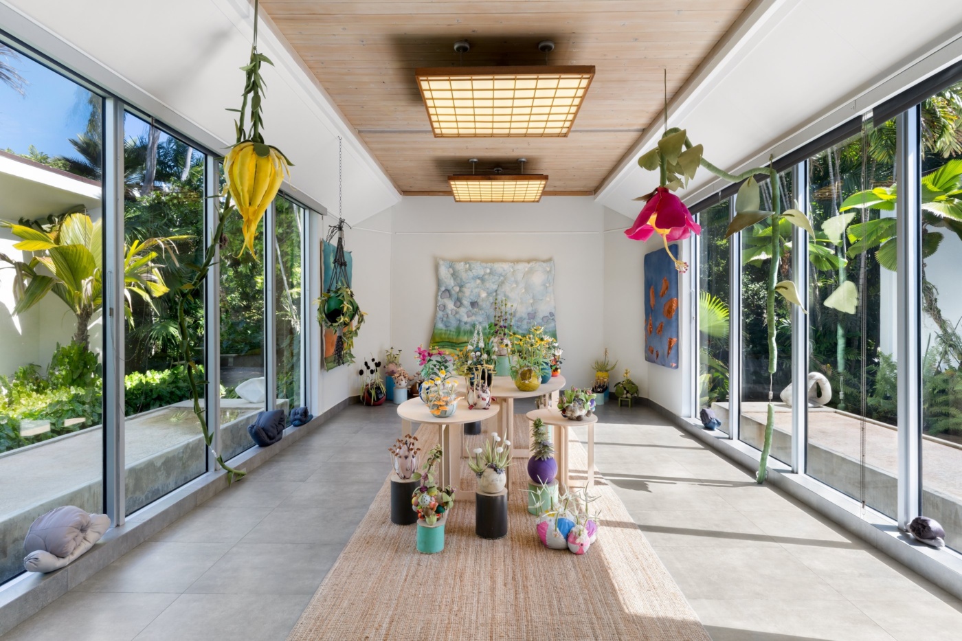 Installation view of Weathering at the Miami Beach Botanical Garden, Miami Beach. Photography by and courtesy of Zachary Balber.