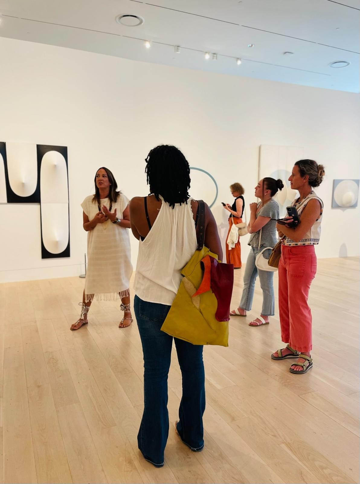 Veronica Pesantes with guests at ICA Miami. Photo courtesy of Art Hang.